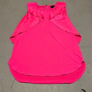 Hot pink sleeveless blouse